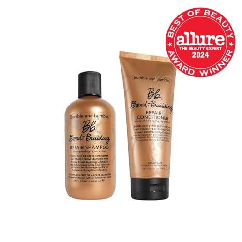 Hair Repair Shampoo & Conditioner Set for Damaged Curly Wavy Straight Hair - Bond-Building