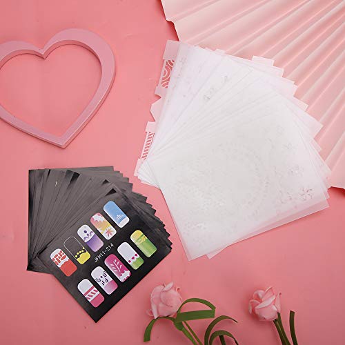 ?shenruifa 20Pcs Reusable Nail Art Stencils Kit - DIY Manicure Templates for Nail Design, French Tips & Gel Polish Application