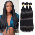 16 Inch Brazilian Straight Human Hair Bundles - Unprocessed Remy Hair, 3 Pack