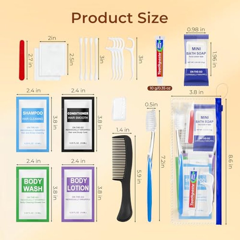 30 Set Personal Hygiene Kit Bulk,12-IN-1 Individually Wrapped Blue Basic Toiletry Supplies Disposable Travel Toothbrushes and Hotel Vanity Set for Homeless,Guests,Charity