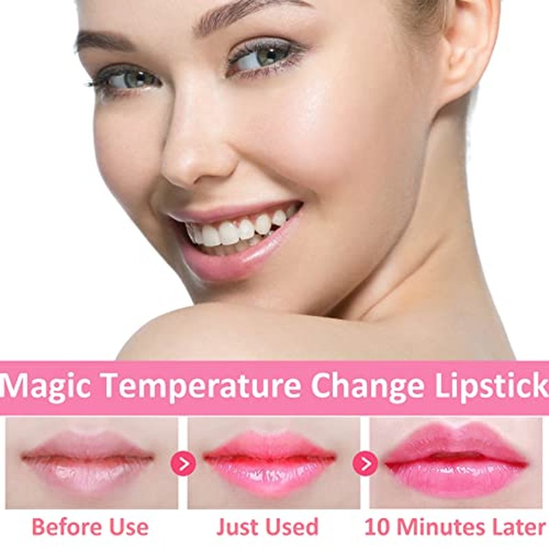 6 Pack Crystal Flower Jelly Lipstick,Magic Color Changing Lipstick,PH Clear Temperature Color Changing Lip Gloss,Lip Balm,Long Lasting Nourishing Moisturizing Lip Stick Set