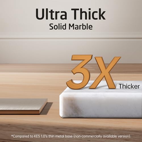 White Marble Adjustable Standing Towel Rack with 3X Thicker Base, 2-Tier, Freestanding Bathroom Organizer