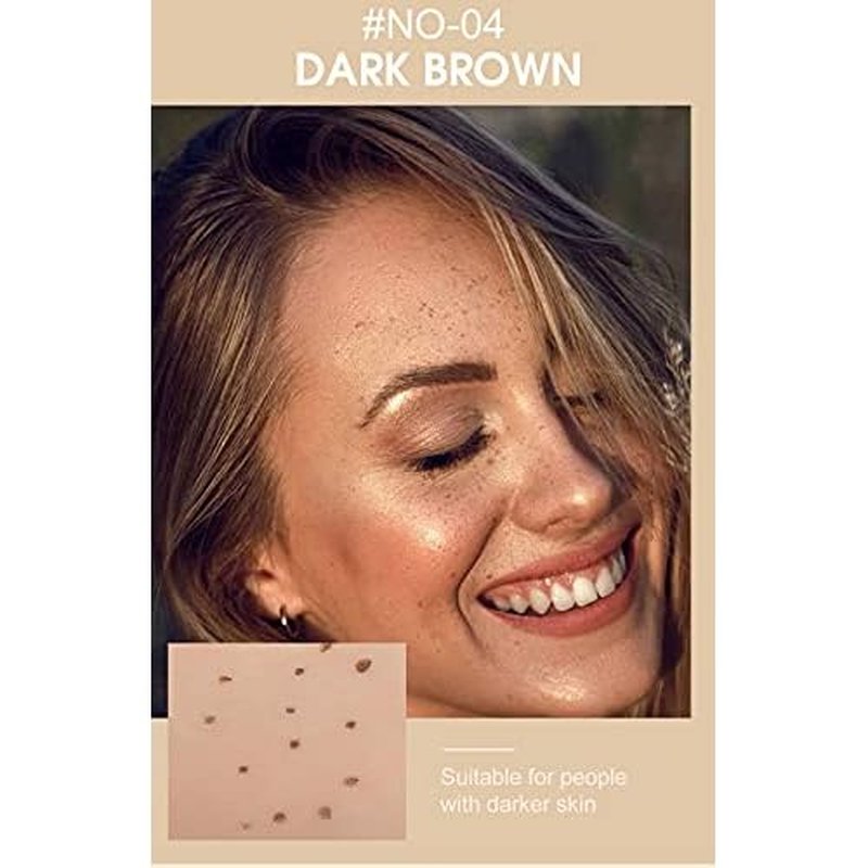 2 Colors Freckle Pen Waterproof Long-lasting Quick Dry Small Spot Natural Lifelike Freckle Makeup Pen (Dark Brown)