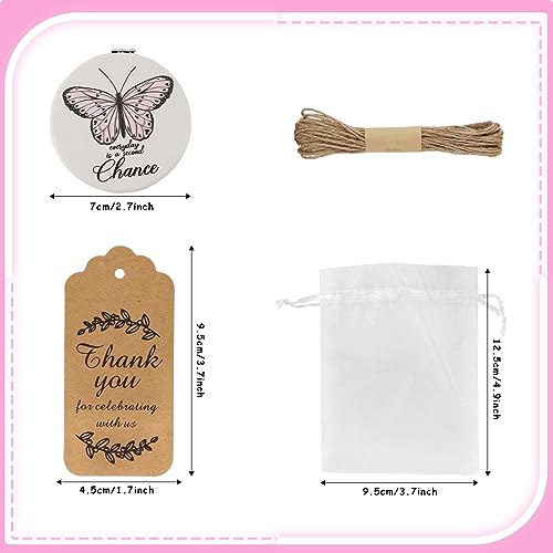 24Pcs Butterfly Compact Mirrors Wedding Party Favors Gift Set