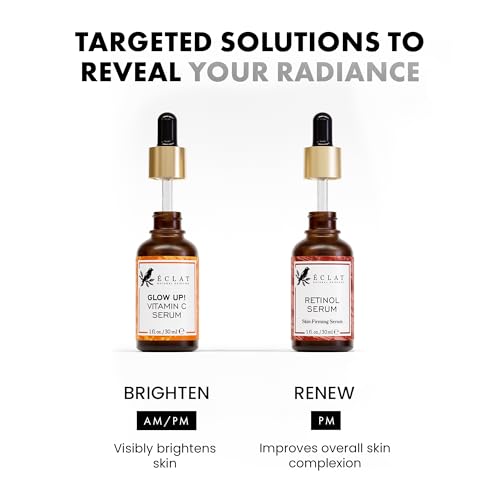 Vitamin C & Retinol Face Serum Set 2-Pack - Anti-Aging & Brightening, Hydrating & Dark Spot Treatment