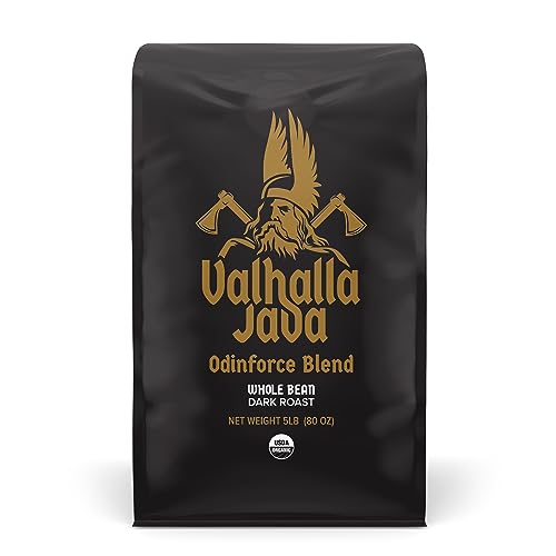 Death Wish Coffee Valhalla Java Medium-Dark Roast Whole Bean Coffee 80oz - Bold, Organic, Fair Trade