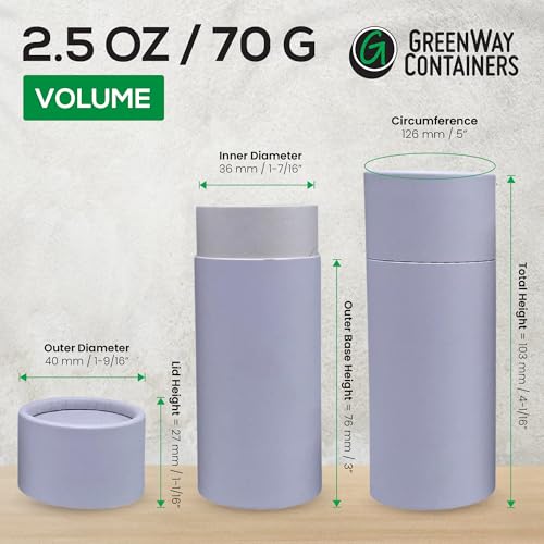 GreenWay 2.5oz Kraft Paper Deodorant Tubes - Pack of 25 Brown Refillable Containers