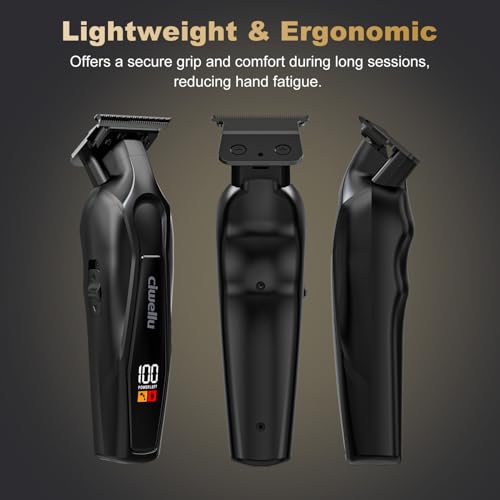 Hair Trimmer for Men, Professional Barber Liner & Beard Trimmer with Zero-Gap T-Blade Clippers,USB-C Fast Charge with 7 Guards for Hair/Body