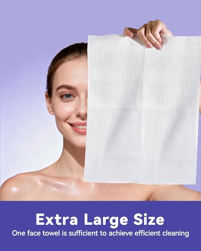 Disposable Face Towels 10 x 12 Inches - 50 Count (4 Pack) - Soft, Dry & Wet Use