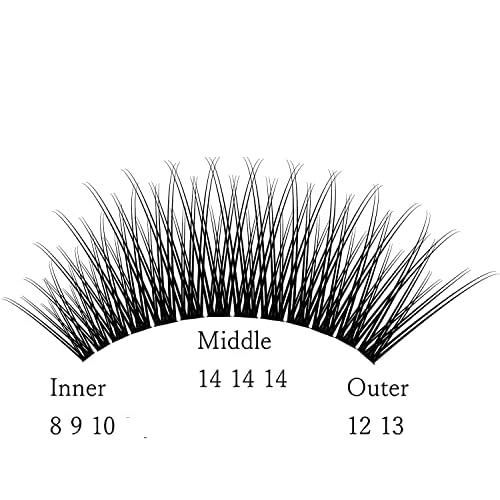 Individual Lashes/Lash Clusters 480pcs 8-14mm Cluster Eyelash Extensions /12 Roots/C Curl /0.07mm Cluster Lashes/Faux Mink Lash Extensions (C Curl, Fishtail Lashes-0.07mm)