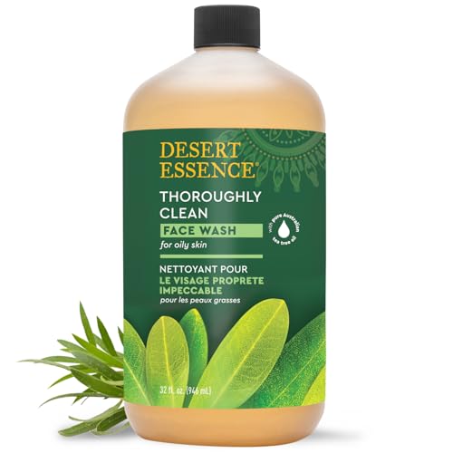 Desert Essence Tea Tree Face Wash 32 fl oz - Gentle, Hydrating, Natural Skin Cleanser
