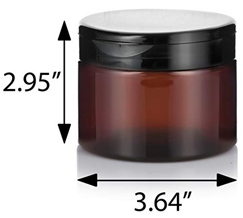 12oz Amber Plastic Jar with Black Flip Top - Reusable Food & Home Storage
