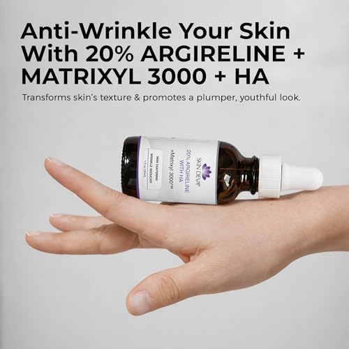 SKIN DEVA 20% Argireline Serum with Matrixyl 3000 Pure Hyaluronic Acid Serum For Face Deep Wrinkle Reducer Anti Aging Tones Skin and Stimulates Collagen Peptides Serum For Face - Pack of 2