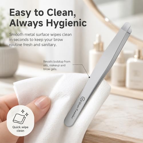 Premium Stainless Steel Tweezers with Rounded Tip for Gentle Hair Removal