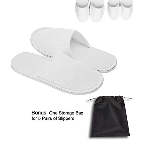 Medium White Spa Slippers - 10 Pairs Closed Toe Indoor Footwear for Men & Women Variation of THIS listing