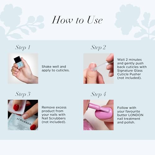 butter LONDON Cuticle Remover Liquid, Melt Away - Cuticle Softener Oil Exfoliator Gently Removes Dry & Overgrown Skin - Nail Care for Clean & Healthy-Looking Nails, Home Manicure & Pedicure