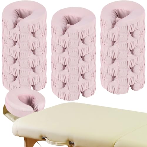 Macarrie 24 Pcs Pink Microfiber Massage Face Cradle Covers Reusable Spa & Beauty