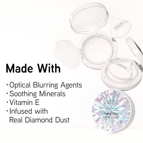Physicians Formula Mineral Wear¢çDiamond Blur Skincare Cushion Powder, Blurring & Pore Diffusing Long Lasting Matte Finish Face Powder, Talc-Free- Translucent