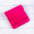 Leather Manicure Set Case Grooming Kit Organizer (Fuchsia)