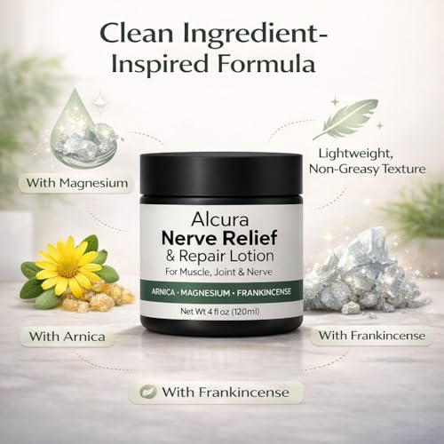 Alcura Cream, Arnica Cream, Magnesium Cream with Arnica ? Daily Comfort Alcura Lotion for Neck, Hands & Feet, 4 fl oz (1 pack)