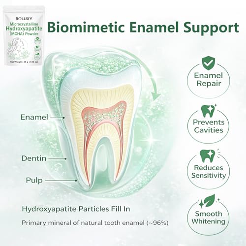 45g Microcrystalline Hydroxyapatite Powder for Teeth Remineralization & Sensitivity Relief - Unflavored, Non-Nano, Vegan
