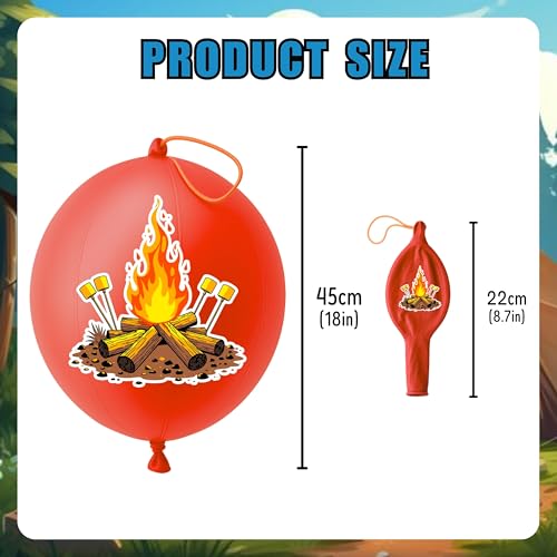 72 PCS Camping Party Favors for Kids ? 48 Pre-Cut Temporary Tattoos & 24 Camping Punch Balloons Themed Birthday Party Decorations Supplies Favors Gifts, Goodie Bag Fillers, Classroom Rewards