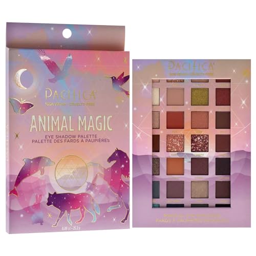 Pacifica Eyeshadow Palette ? Animal Magic with Colorful Blendable Shades, Highly Pigmented Mineral Eyeshadow, Talc-Free, Vegan & Cruelty-Free, 0.89 oz (28 Shades)