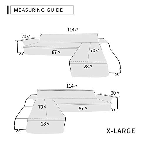 Easy-Going Reversible X-Large Sectional Couch Cover Dark Gray - Water Resistant Sofa Protector