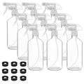 Suwimut 9 Pack 16oz Glass Spray Bottles with Trigger Nozzle, Refillable for Cleaning & Essential Oils
