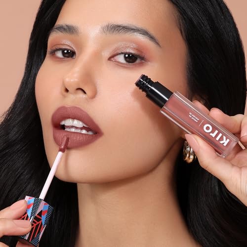 KIRO Non-Stop Airy Matte Liquid Lipstick - Cinnamon Nude (Brown Pink) | Super-Pigmented, Long-Lasting, Hydrating | Waterproof, Smudge-Proof, Lightweight | Infused with Avocado & Apricot Oil | 5ml