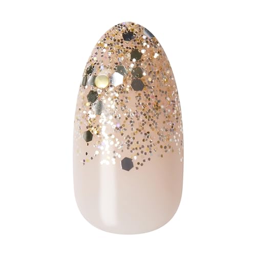 KISS Impress No Glue Press-On Nails Natural Color, Rhinestone Accents, Includes 30 Nails, Prep Pad, 1 Manicure Stick, 1 Mini File - Beloved