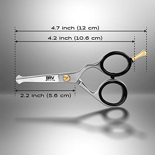 BRV MEN Right-Handed Rounded-Tip Nose & Ear Scissors 4.2" – High Carbon Stainless Steel
