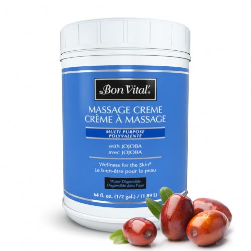 Bon Vital' Multi-Purpose Massage Crème 64oz with Aloe Vera - Relax Sore Muscles