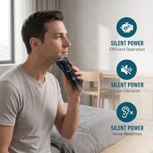 2026 Men's Electric Shaver ? Premium Rechargeable Design, 4D Floating Blades, IPX6 Waterproof, 1.5H Quick Charge, with Built-in Pop-Up Trimmer ? Perfect for Sensitive Skin and Travel