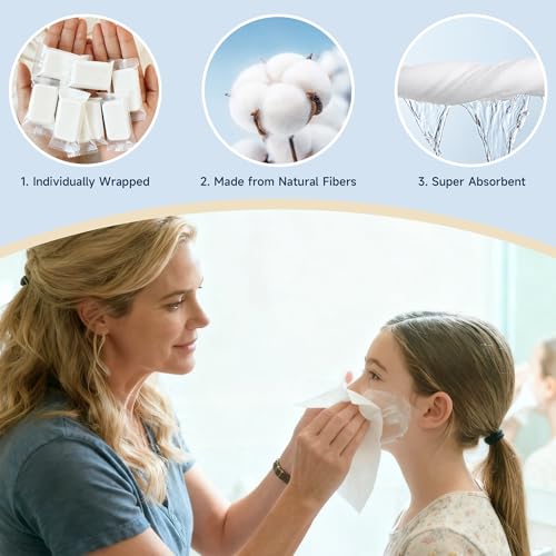 White 200 Pack Compressed Towels - Portable Disposable Face & Hand Towels