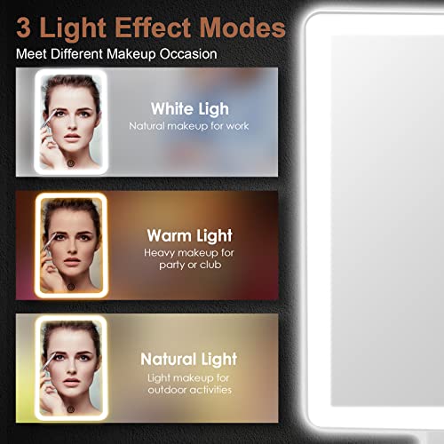 COSMIRROR Lighted Makeup Vanity Mirror with 72 LED Lights & 3 Color Modes - White