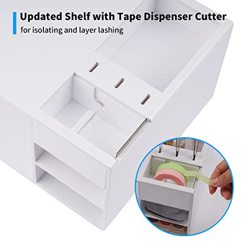 Eyelash Extension Pillow Shelf Stand with Tape Dispenser Cutter, Makeup Tool Display Cabinet Shelves, Tool Organizer for Eyelash Extension Pillow