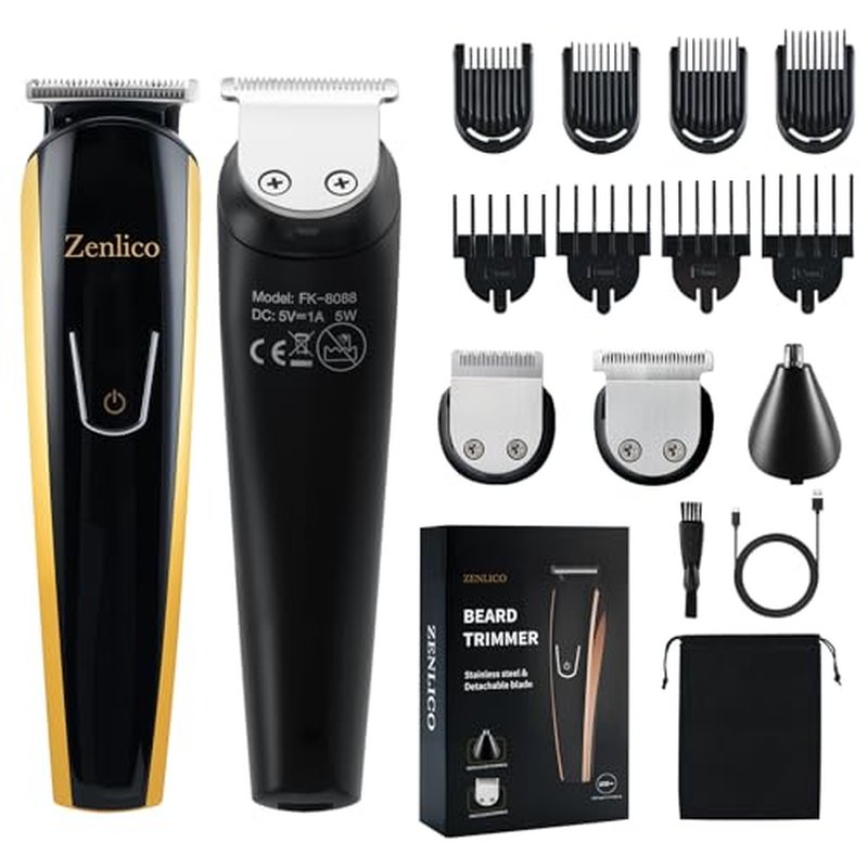 Beard Trimmer for Men, 3-in-1 Men's Trimmer for Mustache, Rechargeable Men's Hair Trimmer & Razor for Beard, Face, Nose, Groin & Manscaping, 13 Set, Birthday Valentines Ideal Gift for Men