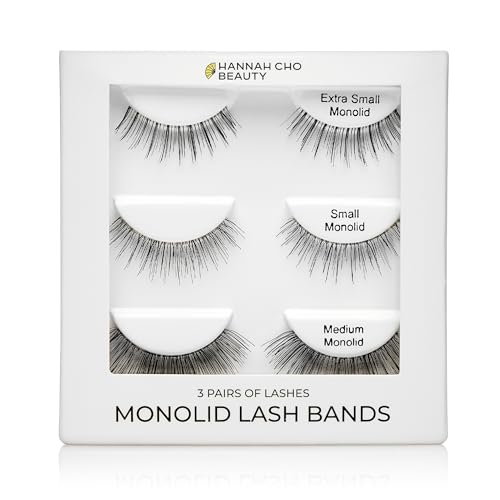 Hannah Cho Beauty Monolid Lash Sample Pack - 3 Pairs Natural Real Hair Eyelashes