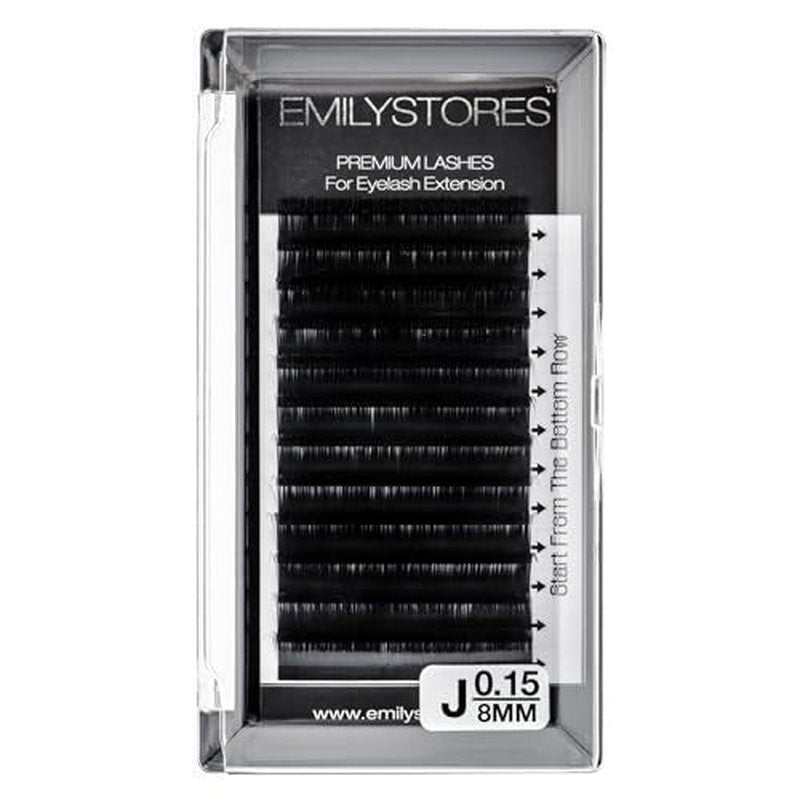 Lash Extensions 0.15mm Thickness J Curl 8mm Length Individual Volume Natural Eyelashes For Eyelash Extensions(0.15,J,8mm)