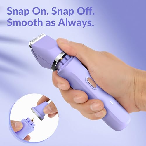 Women’s 5-in-1 Electric Bikini Trimmer Purple – Waterproof Cordless Hair Removal Kit