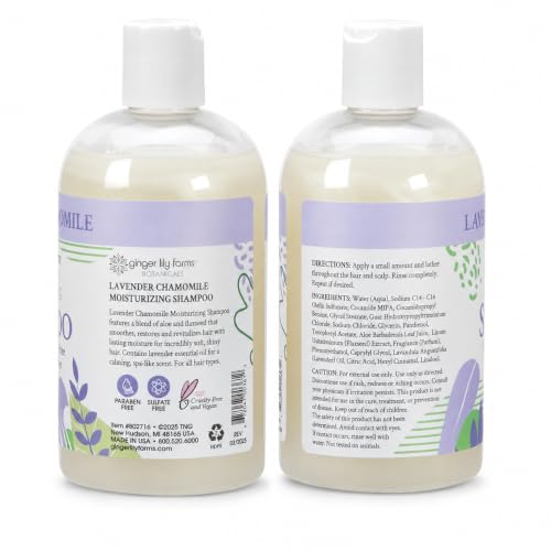 Ginger Lily Farms Lavender Chamomile Moisturizing Shampoo 12oz Pack of 6 - All Hair Types