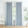 40W x 102L Dusty Blue Curtain Set - Full Blackout Pinch Pleat Drapes with Liners, Pack of 2