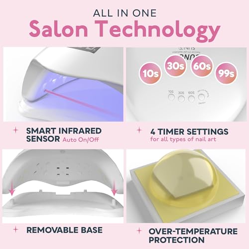 SUNUV UV LED Light for Nails SUN5, UV Light Nail Lamp with Timer Settings Gel Nail Polish Kit, 16 Colors Gel Polish Set
