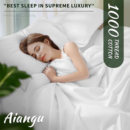Egyptian Cotton Bed Sheet Set 4 Piece Luxury 1000 Thread Count King White