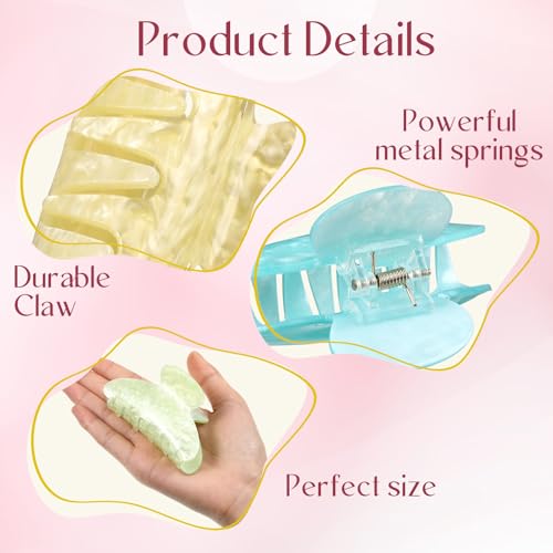 Large Hair Claw Clips - Candy Colors, Cute Style, 12-Pack with Variation