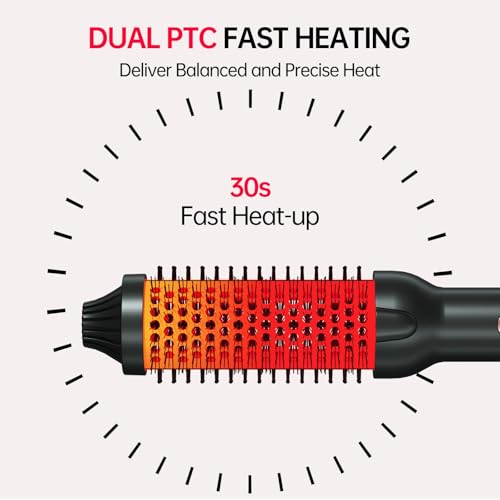 Heated Round Styling Brush - 1.5 Inch Electric Hair Blowout Tool