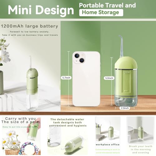 Portable Water Flosser with 3 Modes, Large Tank, Travel Foldable Design