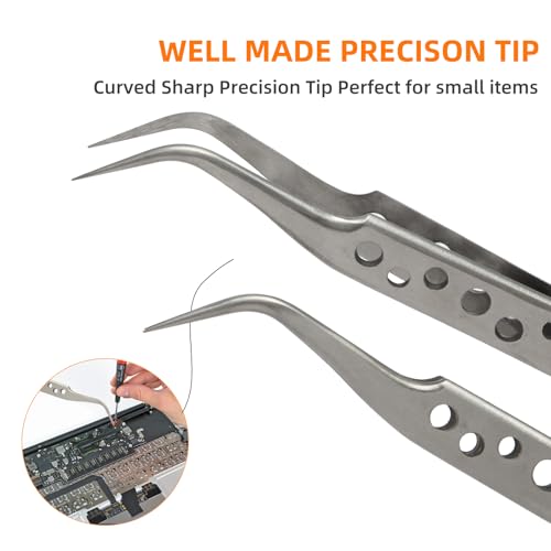 FEITA Precision Tweezer Set - Tweezers for Crafts, Jewelry, Lash Extensions, Electronics & Hobby Tools