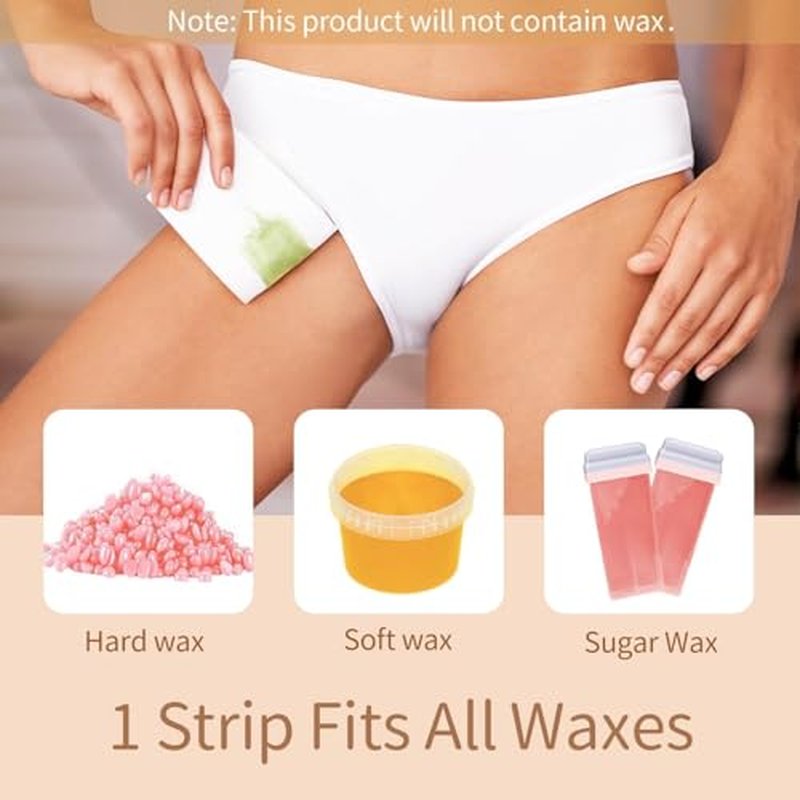 200 Pcs Professional Non Woven Wax Strips for Hair Removal - Works with Wax Beads, Soft Wax & Roll On Wax - Tear-Resistant, Skin-Friendly & Reusable Strips for Legs, Face, Back, Arms, Intimate Areas